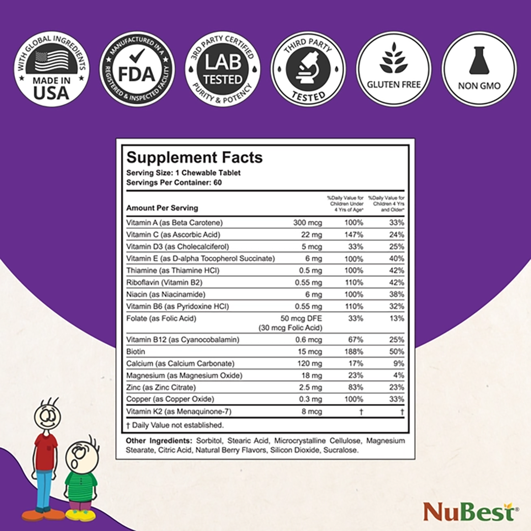 NuBest, Tall Kids (2-9) – Multivitamins for Growth & Development 2-9