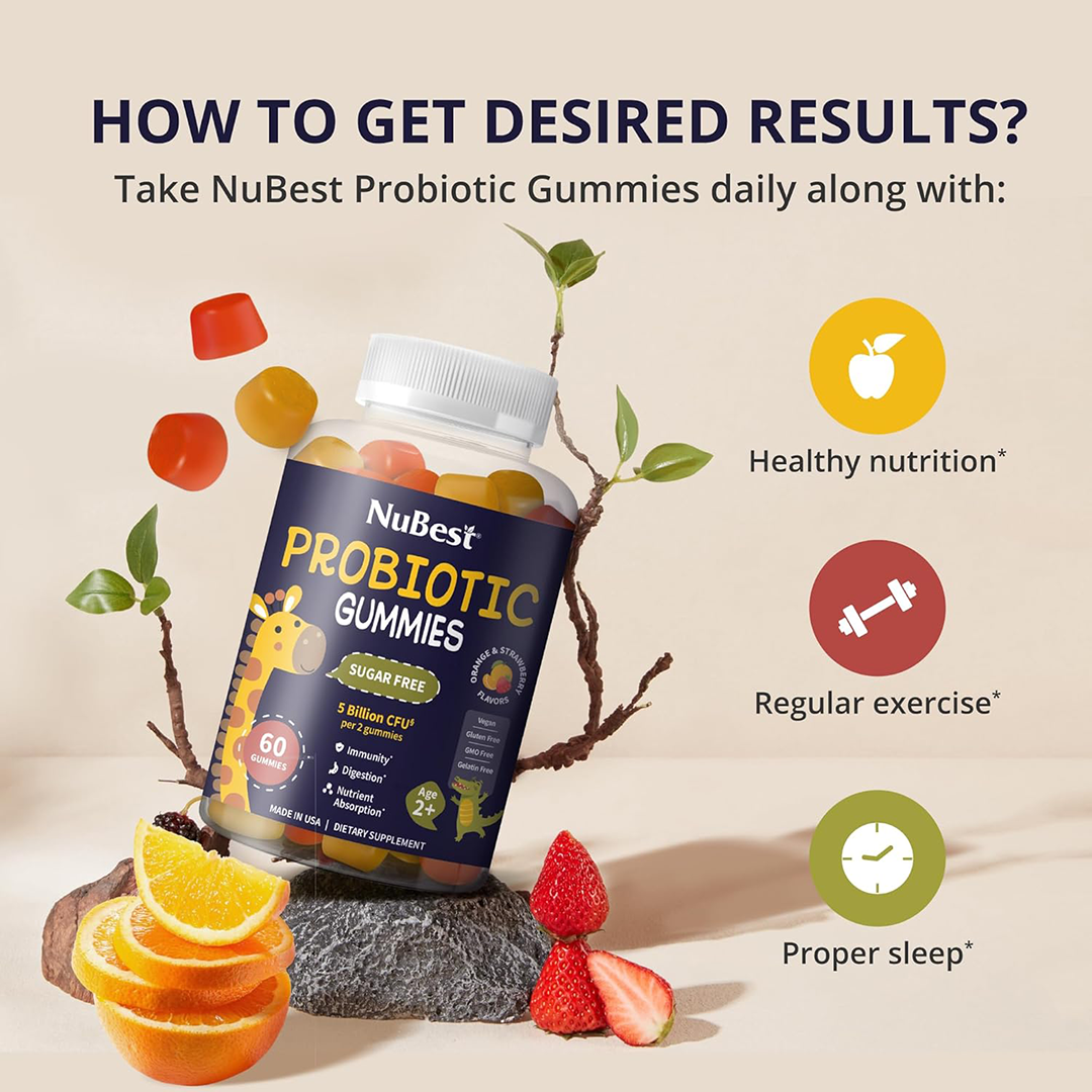 NuBest, Probiotic Gummies – Gut & Immune Health for Kids & Adults