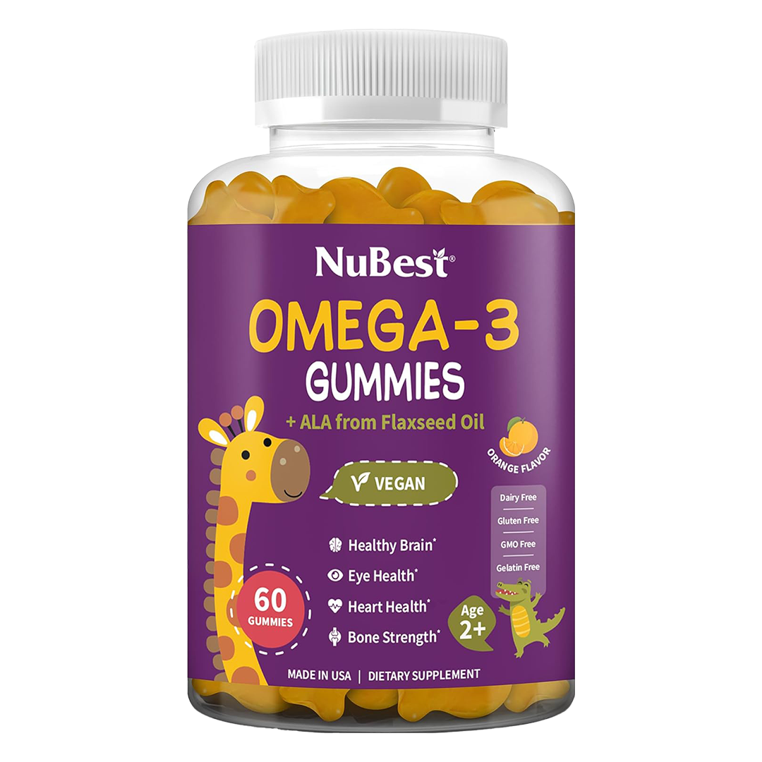 NuBest, Omega-3 Gummies – Brain, Vision & Heart Support for Kids & Teens
