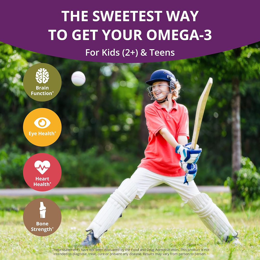 NuBest, Omega-3 Gummies – Brain, Vision & Heart Support for Kids & Teens